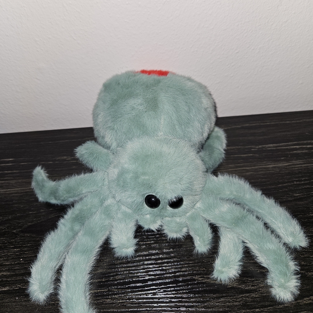 Plush Spider Toy - Green and Red